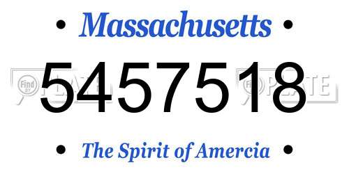 5457518 Massachusetts License Plate