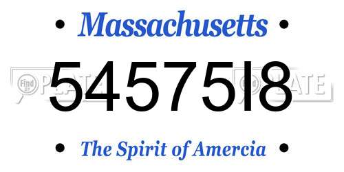 54575I8 Massachusetts License Plate