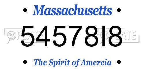 54578I8 Massachusetts License Plate