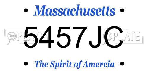 5457JC Massachusetts License Plate
