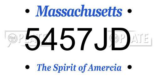 5457JD Massachusetts License Plate