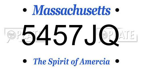 5457JQ Massachusetts License Plate