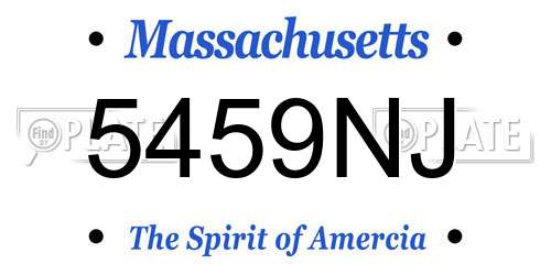 5459NJ Massachusetts License Plate