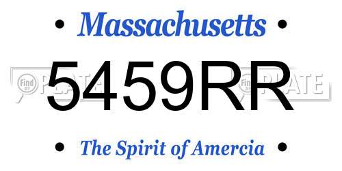 5459RR Massachusetts License Plate