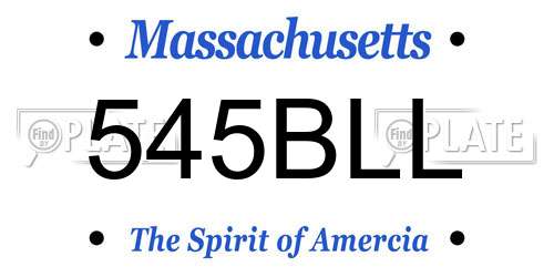 545BLL Massachusetts License Plate