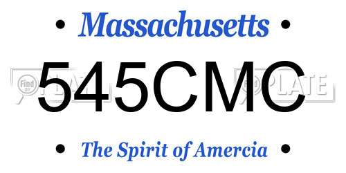 545CMC Massachusetts License Plate