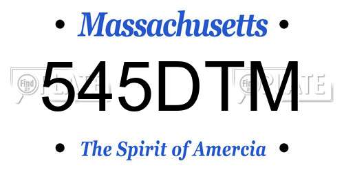 545DTM Massachusetts License Plate