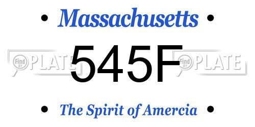 545F Massachusetts License Plate