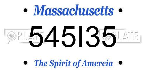 545I35 Massachusetts License Plate