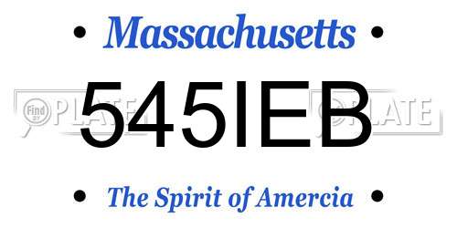 545IEB Massachusetts License Plate