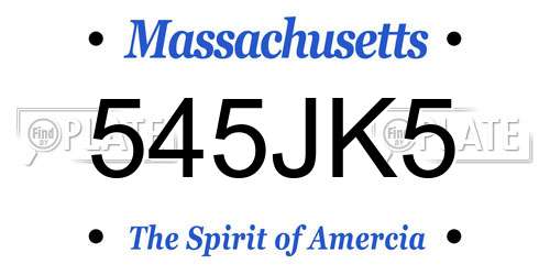 545JK5 Massachusetts License Plate