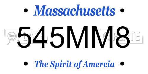 545MM8 Massachusetts License Plate