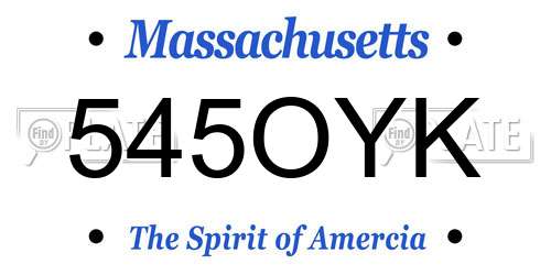 545OYK Massachusetts License Plate