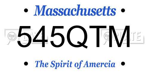 545QTM Massachusetts License Plate
