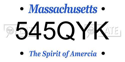 545QYK Massachusetts License Plate