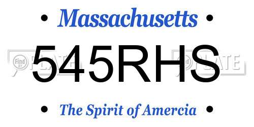 545RHS Massachusetts License Plate