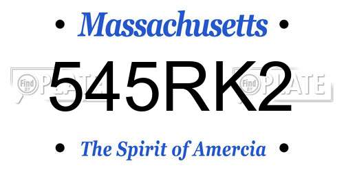 545RK2 Massachusetts License Plate