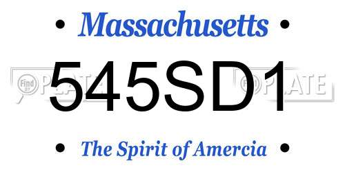 545SD1 Massachusetts License Plate