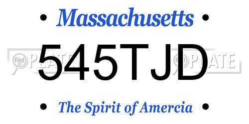 545TJD Massachusetts License Plate