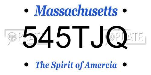 545TJQ Massachusetts License Plate