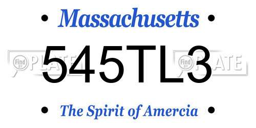 545TL3 Massachusetts License Plate