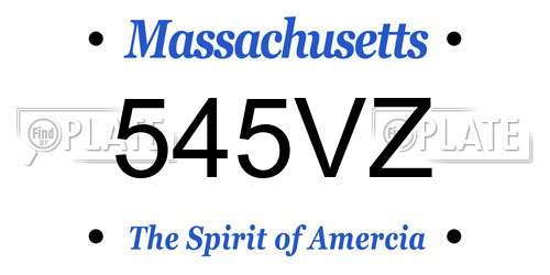 545VZ Massachusetts License Plate