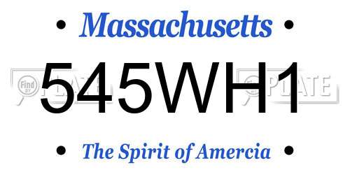 545WH1 Massachusetts License Plate