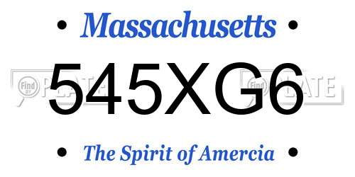 545XG6 Massachusetts License Plate