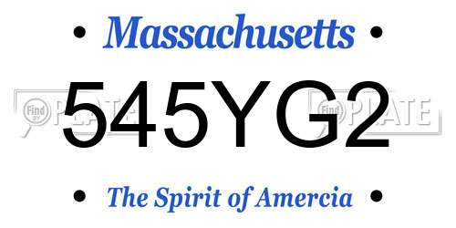 545YG2 Massachusetts License Plate
