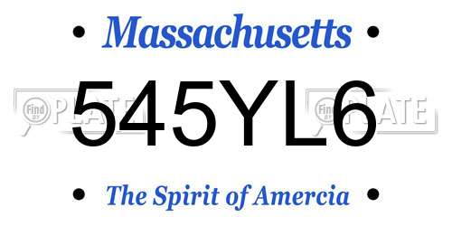 545YL6 Massachusetts License Plate