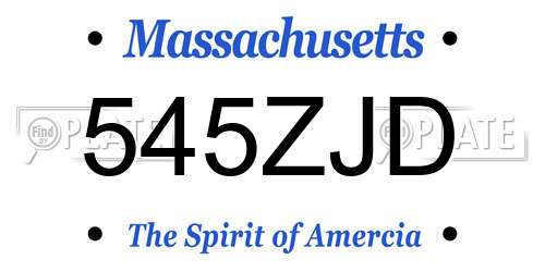 545ZJD Massachusetts License Plate