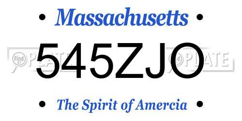 545ZJO Massachusetts License Plate