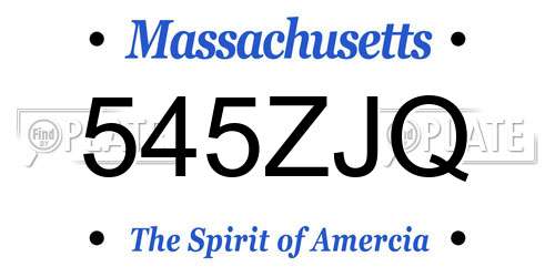 545ZJQ Massachusetts License Plate