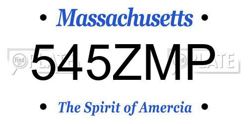545ZMP Massachusetts License Plate