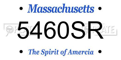5460SR Massachusetts License Plate