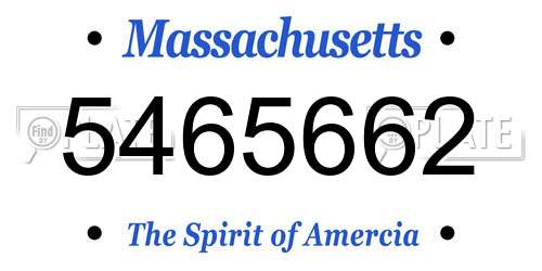 5465662 Massachusetts License Plate