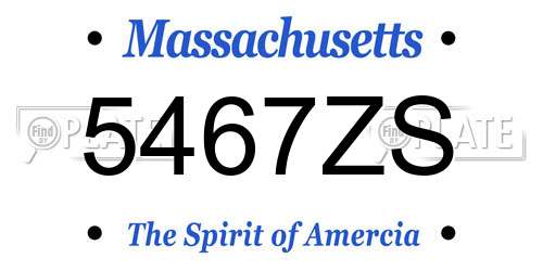 5467ZS Massachusetts License Plate