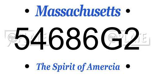 54686G2 Massachusetts License Plate