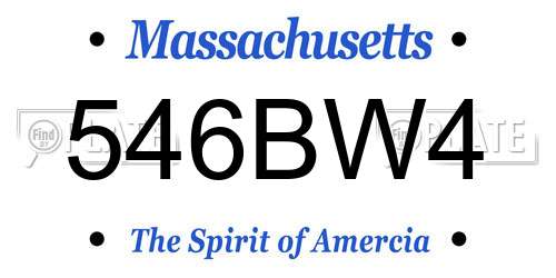 546BW4 Massachusetts License Plate