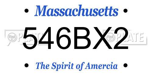 546BX2 Massachusetts License Plate