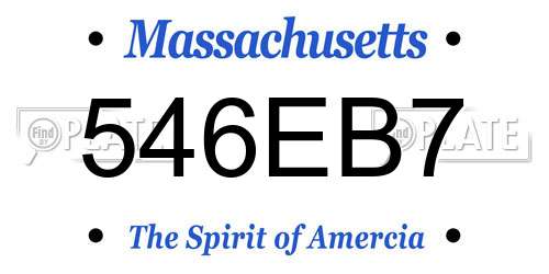 546EB7 Massachusetts License Plate