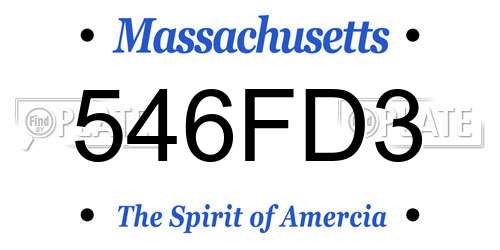 546FD3 Massachusetts License Plate