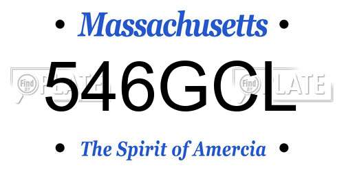 546GCL Massachusetts License Plate