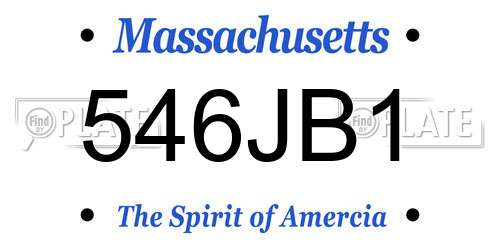 546JB1 Massachusetts License Plate