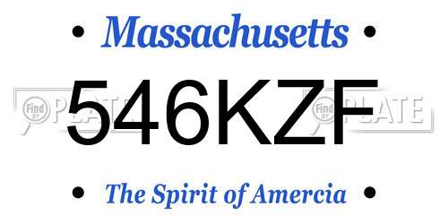 546KZF Massachusetts License Plate