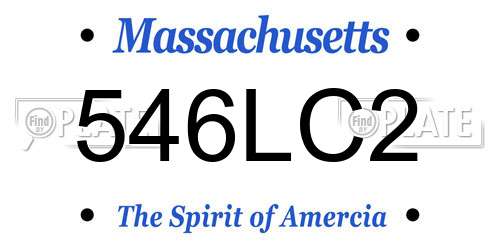 546LC2 Massachusetts License Plate