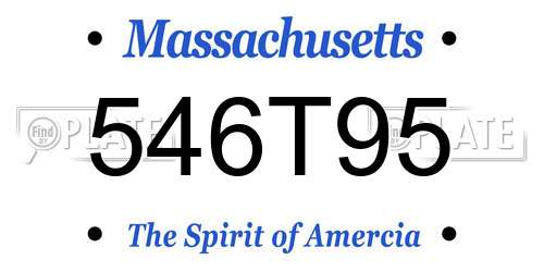 546T95 Massachusetts License Plate
