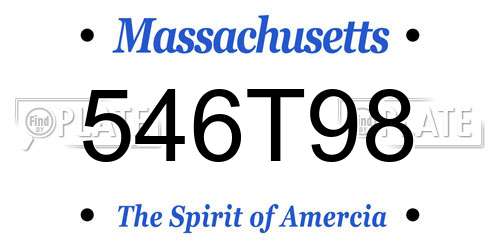 546T98 Massachusetts License Plate