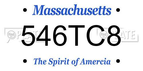 546TC8 Massachusetts License Plate