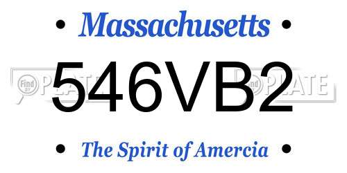 546VB2 Massachusetts License Plate